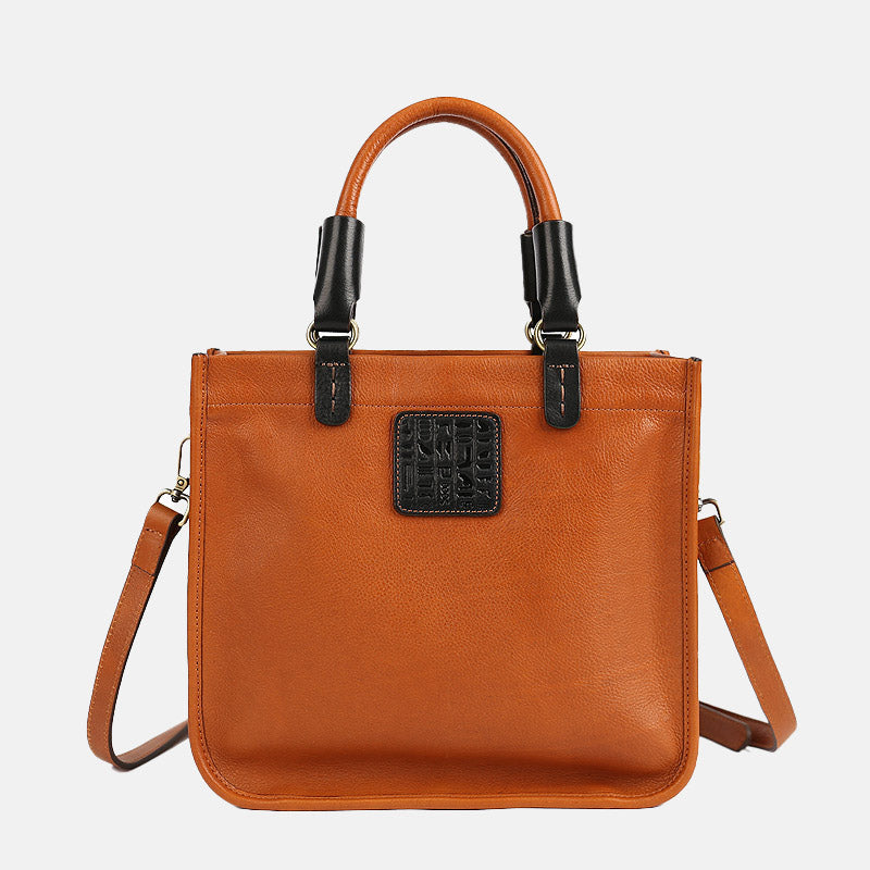 Women’s Minimalist Top-Grain Leather Crossbody Tote Bag image