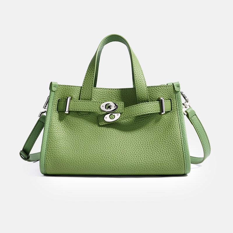 Women’s Minimalist Top-Grain Leather Crossbody Tote In Silver Hardware image 9