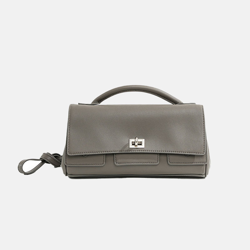Women’s Minimalist Top-Grain Leather Lock Clasp Crossbody Handbag image 5