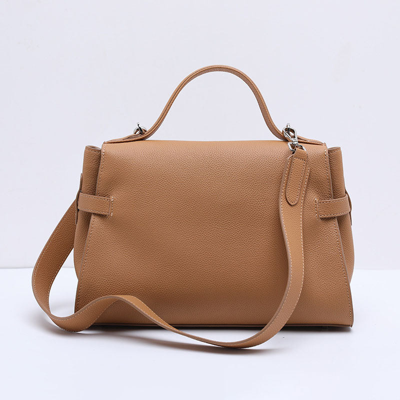 Women’s Minimalist Top-Grain Leather Shoulder Handbag image 3