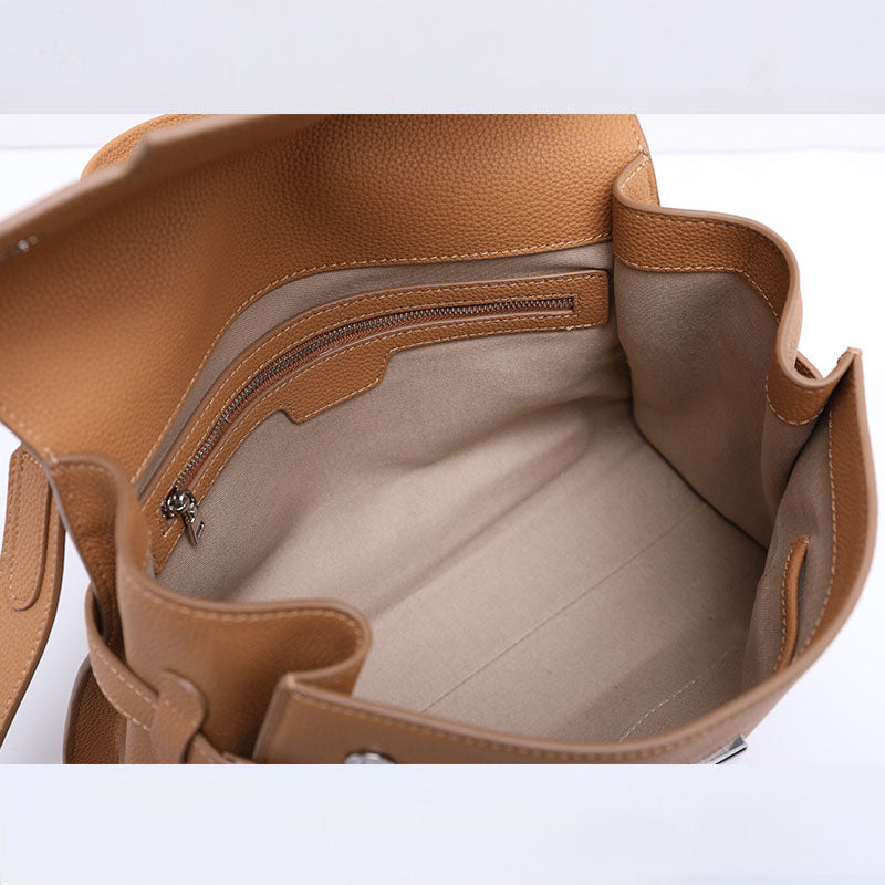 Women’s Minimalist Top-Grain Leather Shoulder Handbag image 5
