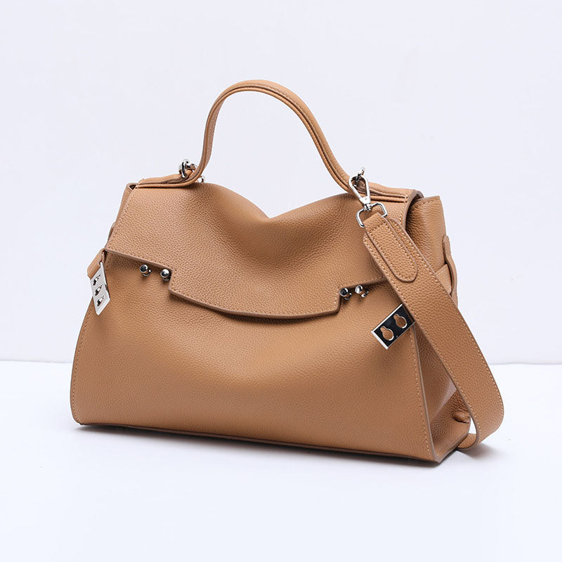 Women’s Minimalist Top-Grain Leather Shoulder Handbag image 2