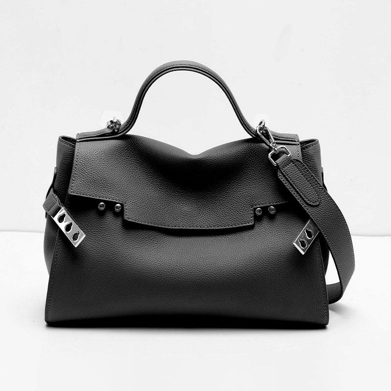 Women’s Minimalist Top-Grain Leather Shoulder Handbag image 6