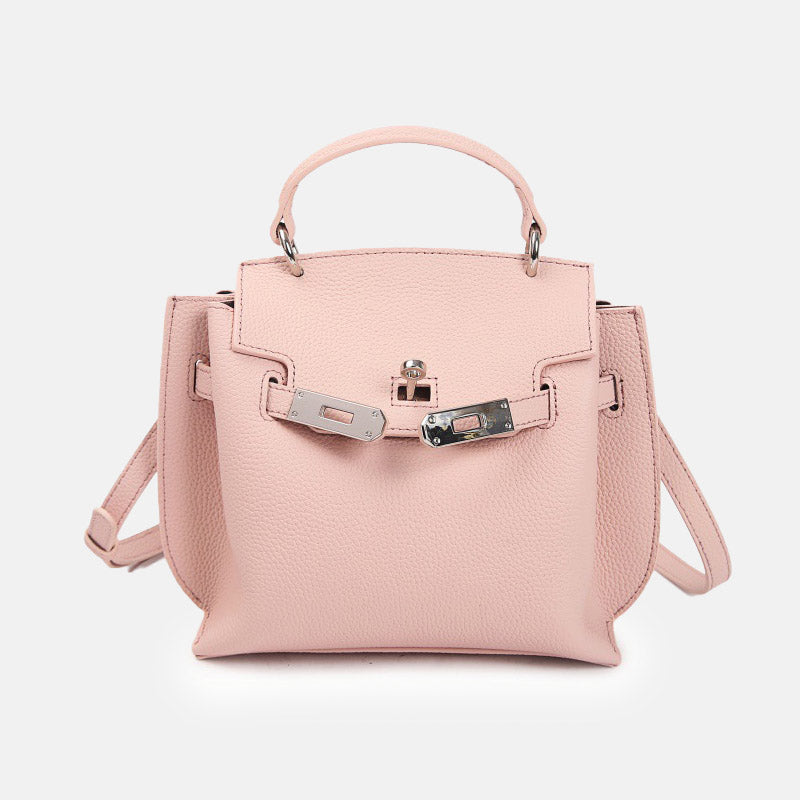 Women’s Minimalist Top Grain Leather Shoulder Handbag In Silver Hardware image 4