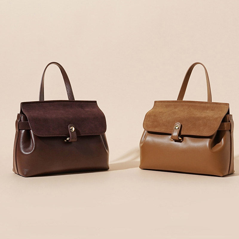Women’s Minimalist Top Grain Leather & Suede Leather Crossbody Handbag image 5