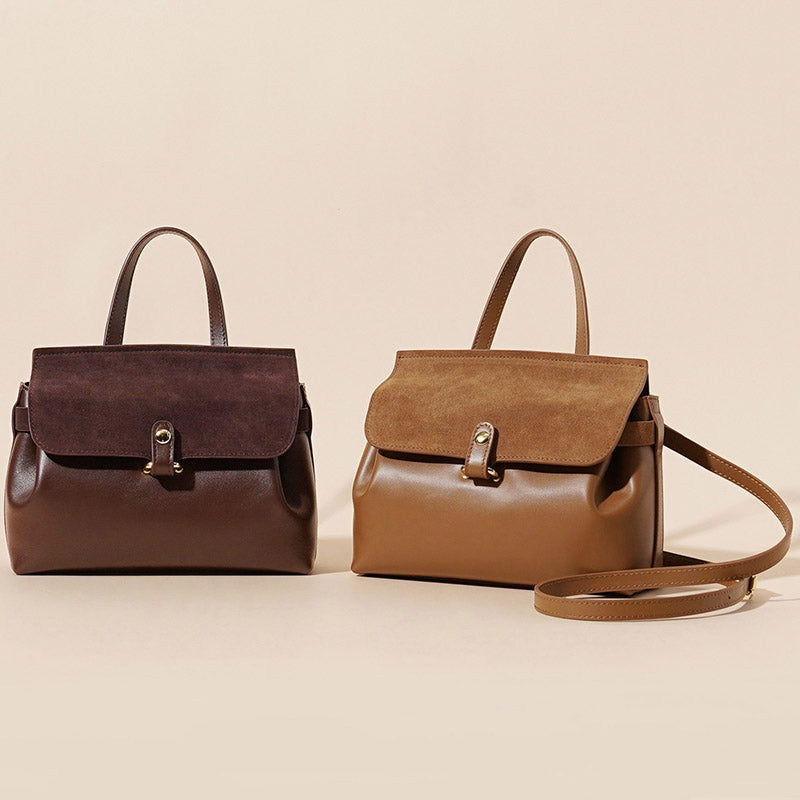 Women’s Minimalist Top Grain Leather & Suede Leather Crossbody Handbag image 4