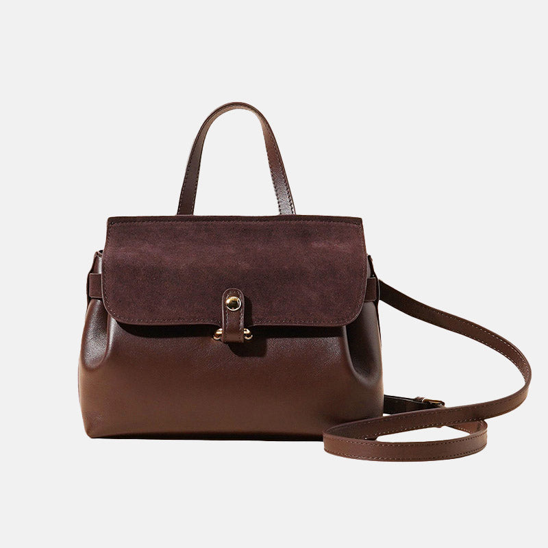Women’s Minimalist Top Grain Leather & Suede Leather Crossbody Handbag image