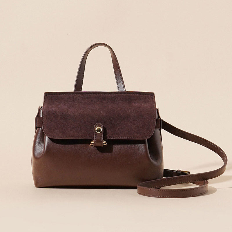 Women’s Minimalist Top Grain Leather & Suede Leather Crossbody Handbag image 2