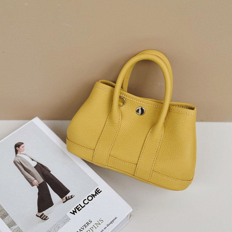 Women’s Minimalist Top-Grain Leather Tote Bag image 8