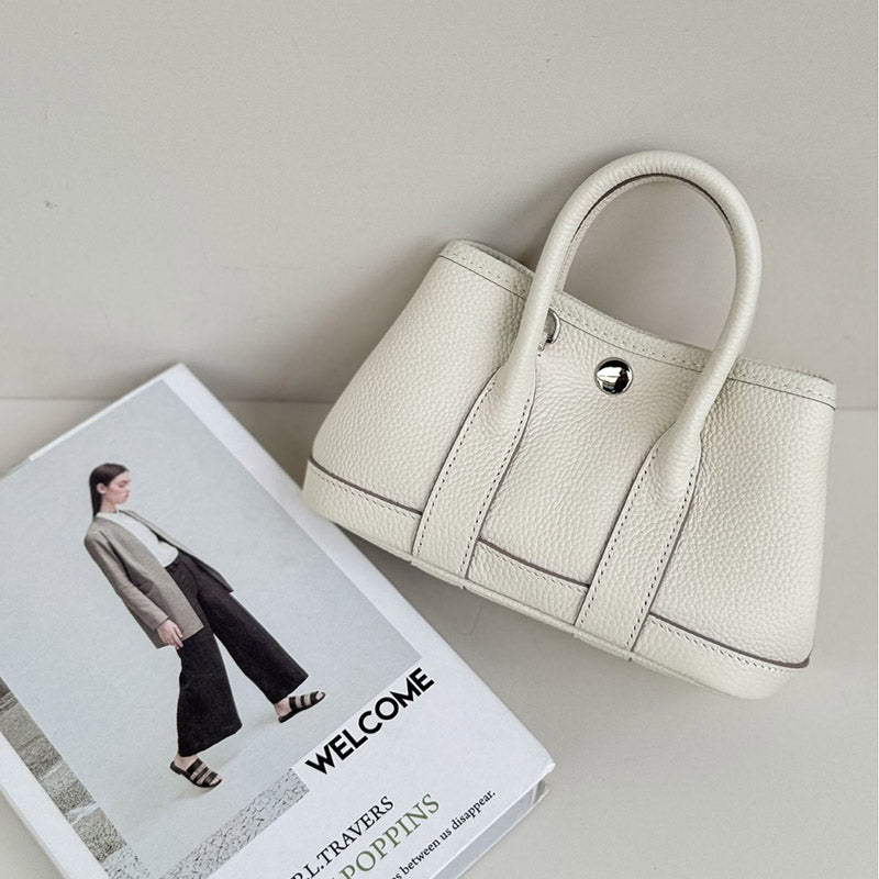 Women’s Minimalist Top-Grain Leather Tote Bag image 4