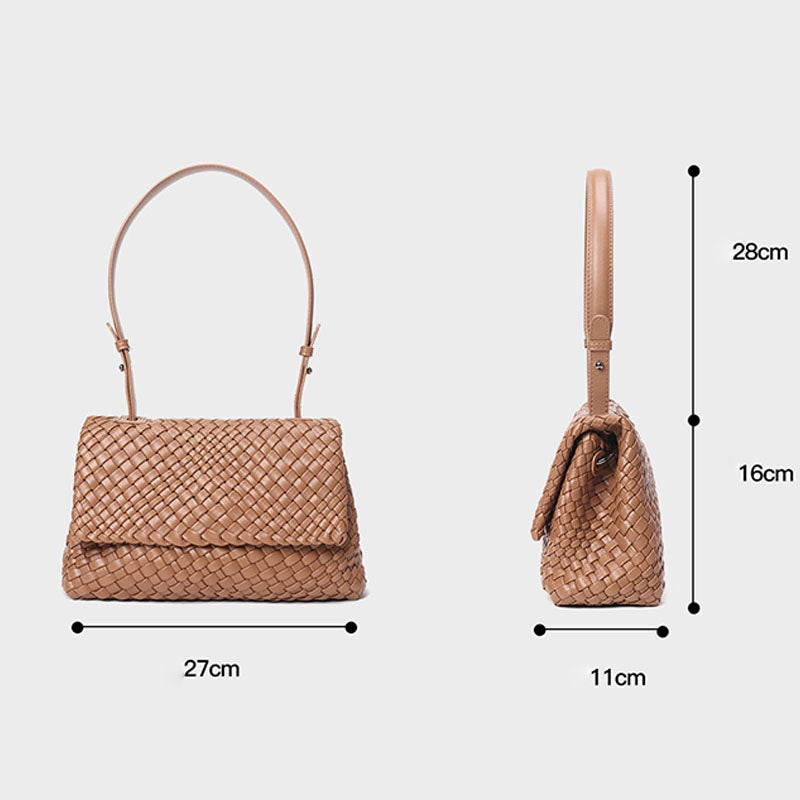 Women’s Minimalist Woven Flap Crossbody Shoulder Bags image 2