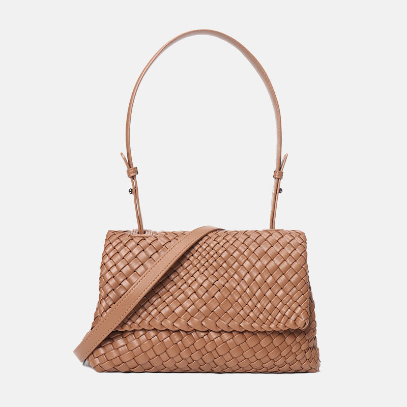 Women’s Minimalist Woven Flap Crossbody Shoulder Bags image