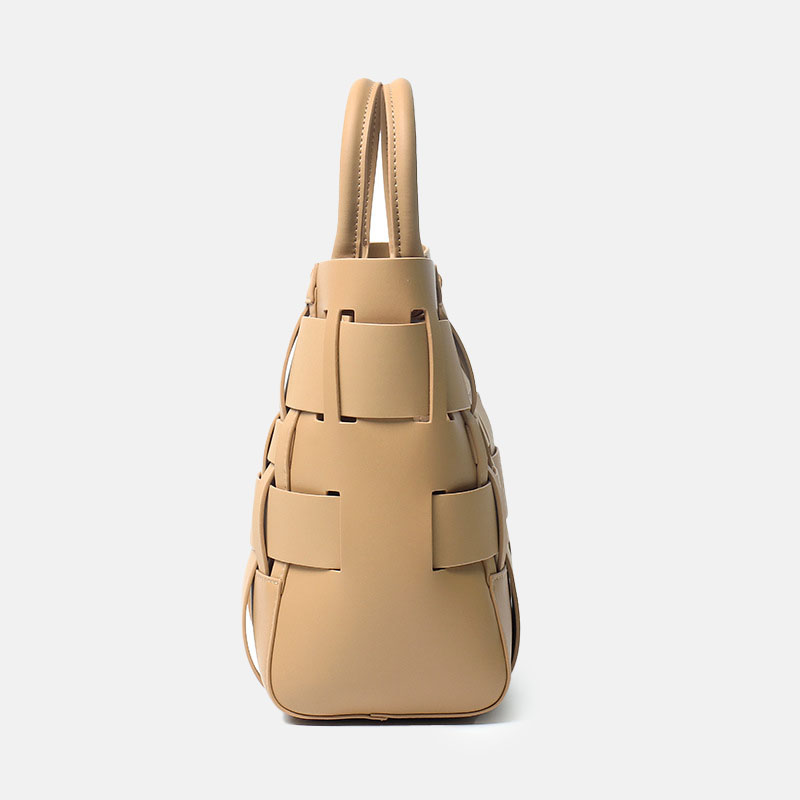 Women’s Minimalist Woven Genuine Leather Crossbody Bucket Bags image 5