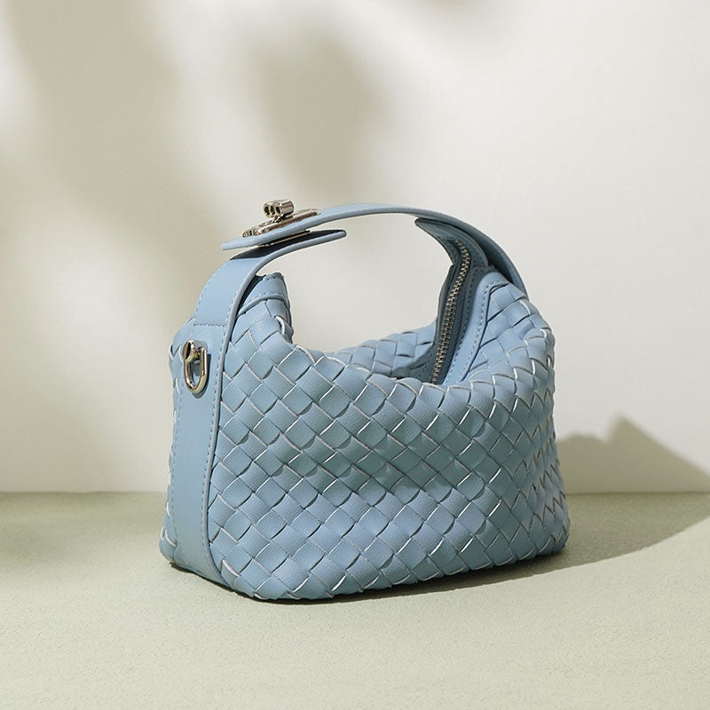Women’s Minimalist Woven Genuine Leather Crossbody Handbag image 4