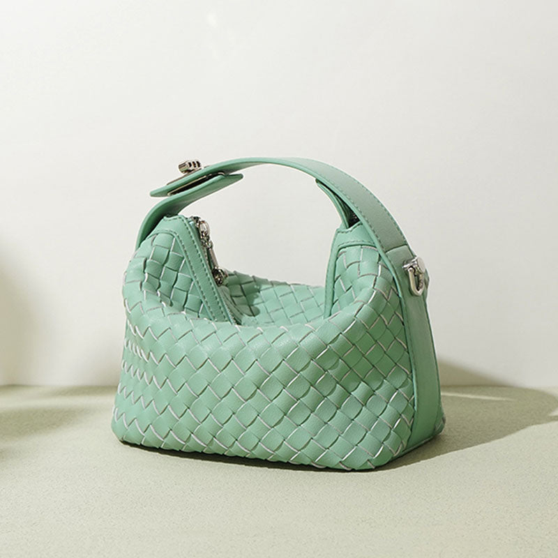 Women’s Minimalist Woven Genuine Leather Crossbody Handbag image 6