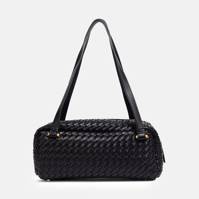 Women’s Minimalist Woven Genuine Leather Shoulder Bag image 3