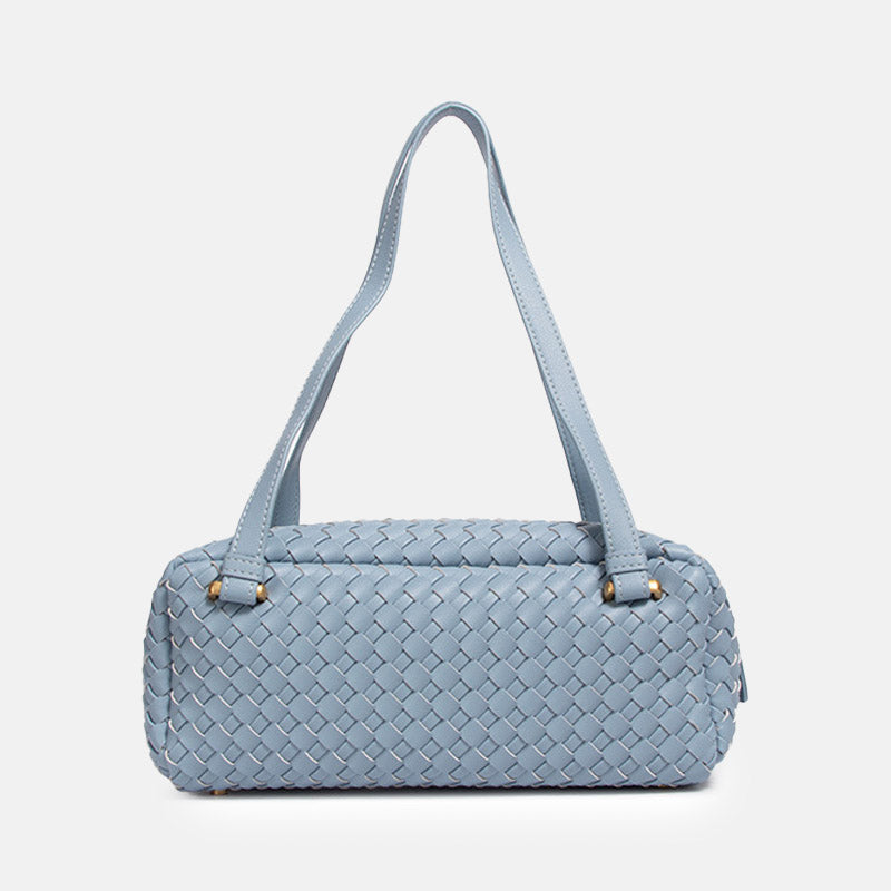 Women’s Minimalist Woven Genuine Leather Shoulder Bag image 8