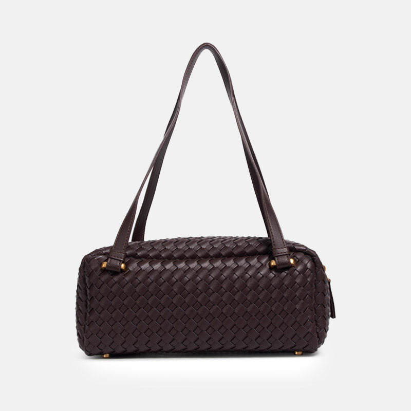 Women’s Minimalist Woven Genuine Leather Shoulder Bag image 12