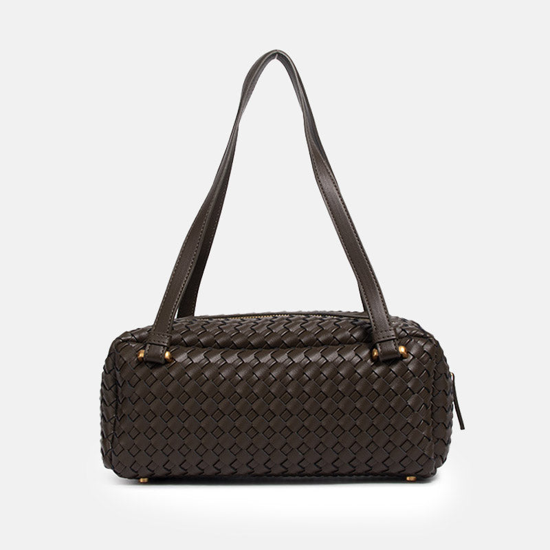 Women’s Minimalist Woven Genuine Leather Shoulder Bag image