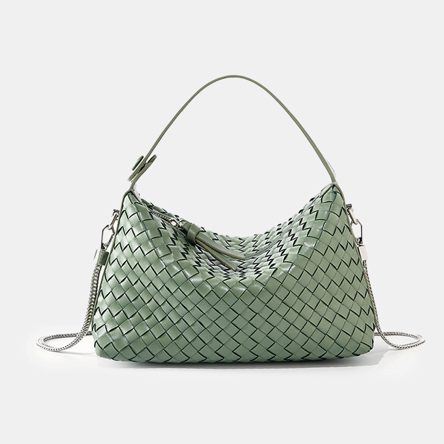 Women’s Minimalist Woven Leather Chain Handbag image 9