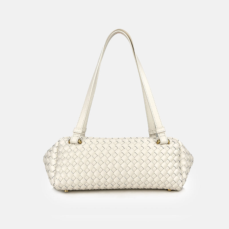 Women’s Minimalist Woven Leather Shoulder Baguette Bag image 2