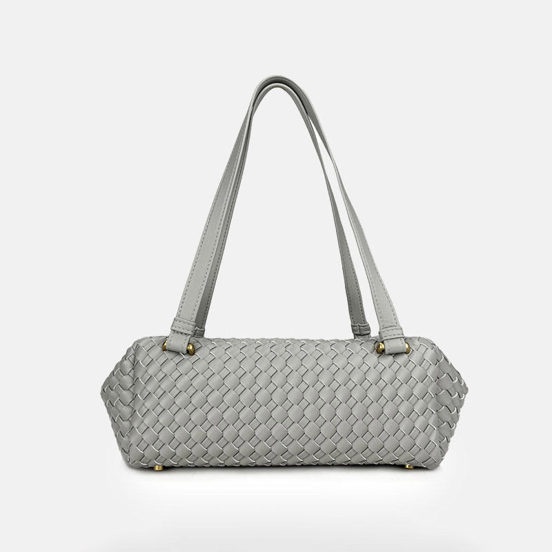 Women’s Minimalist Woven Leather Shoulder Baguette Bag image 4