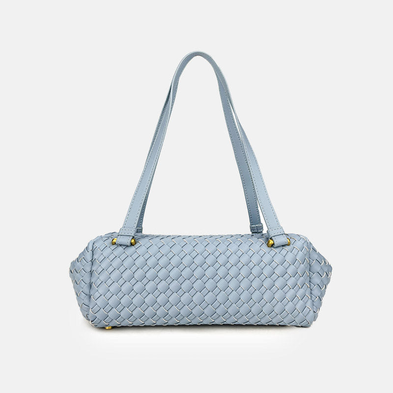 Women’s Minimalist Woven Leather Shoulder Baguette Bag image 5