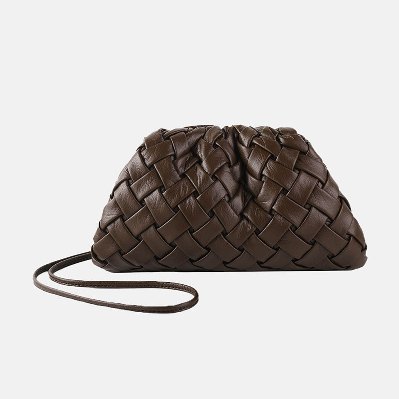 Women’s Minimalist Woven Pleated Cloud Shaped Crossbody Shoulder Clutch Bag image 4