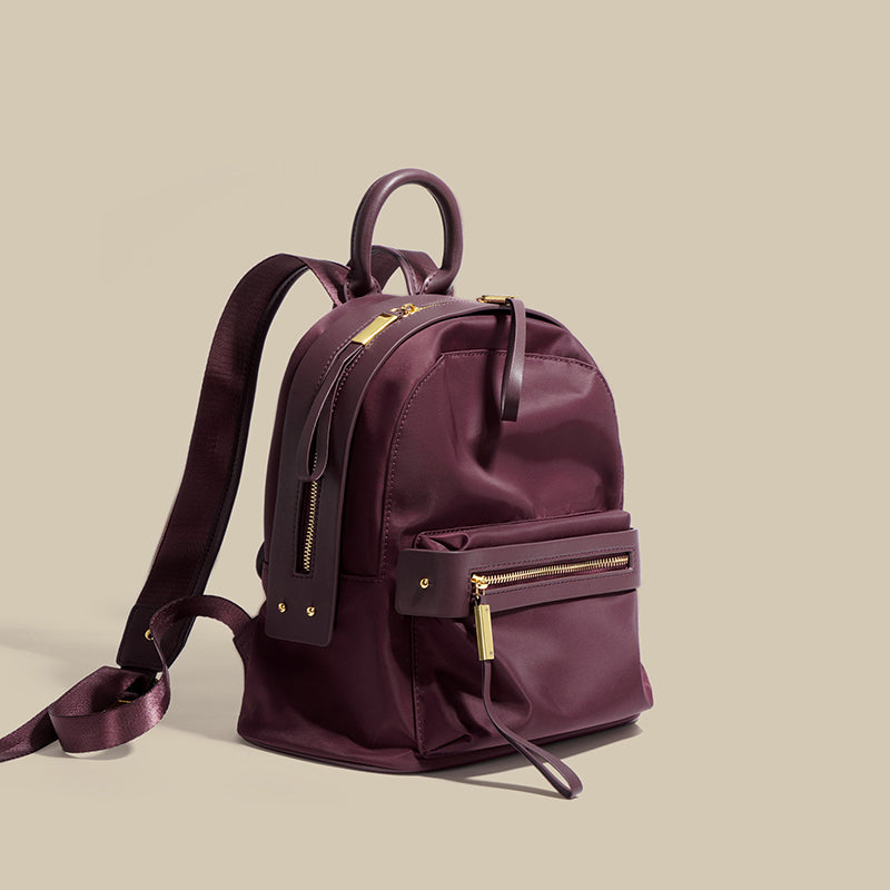 Women’s Nylon and Leather Backpack for Casual Travel image 2