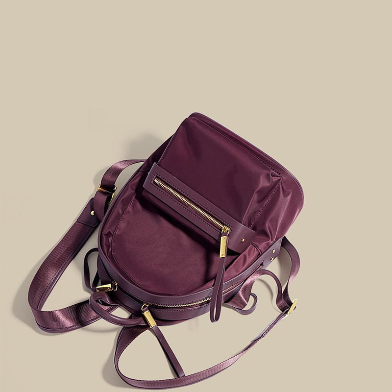 Women’s Nylon and Leather Backpack for Casual Travel image 4