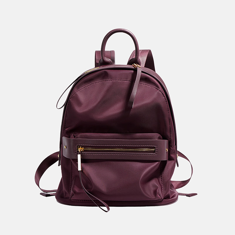 Women’s Nylon and Leather Backpack for Casual Travel image