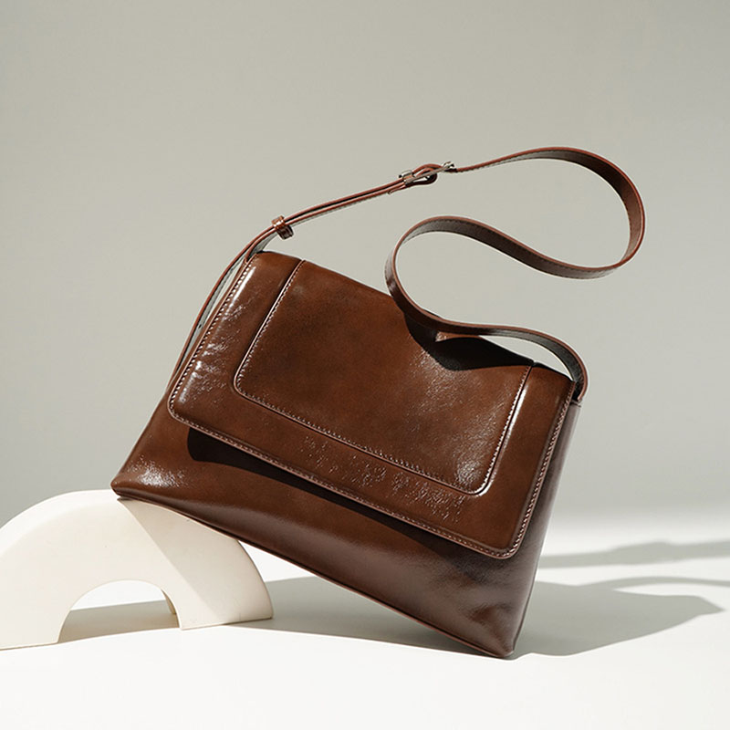 Women’s Oil Wax Genuine Leather Vintage Crossbody Shoulder Messenger Bags image 2