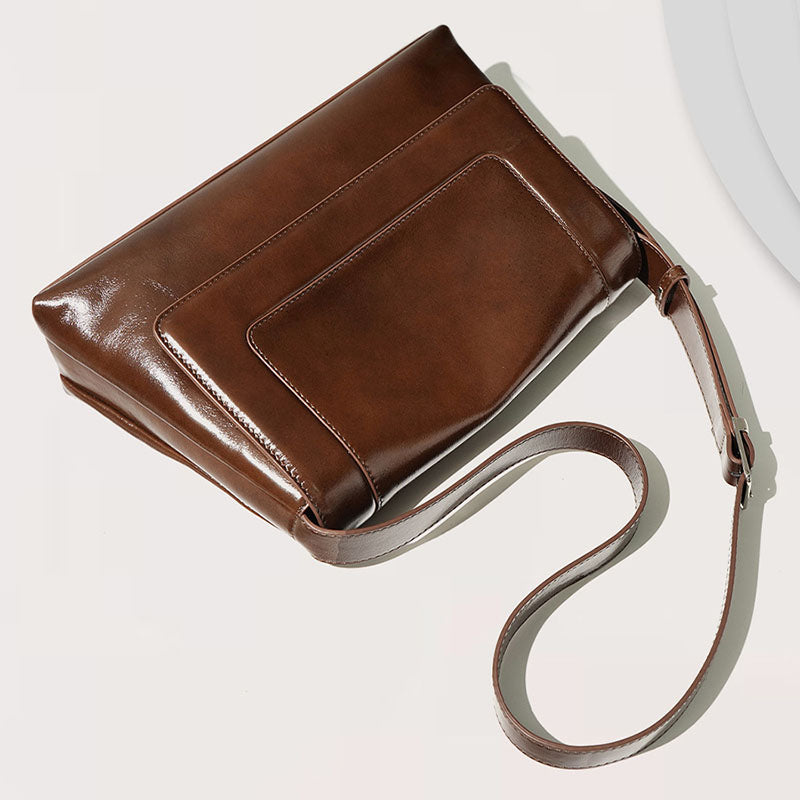 Women’s Oil Wax Genuine Leather Vintage Crossbody Shoulder Messenger Bags image 4