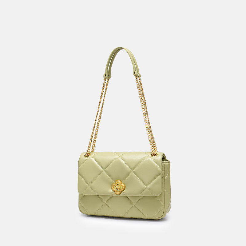 Women’s PU Material Carved Buckle Quilted Crossbody Shoulder Chain Bag image 8
