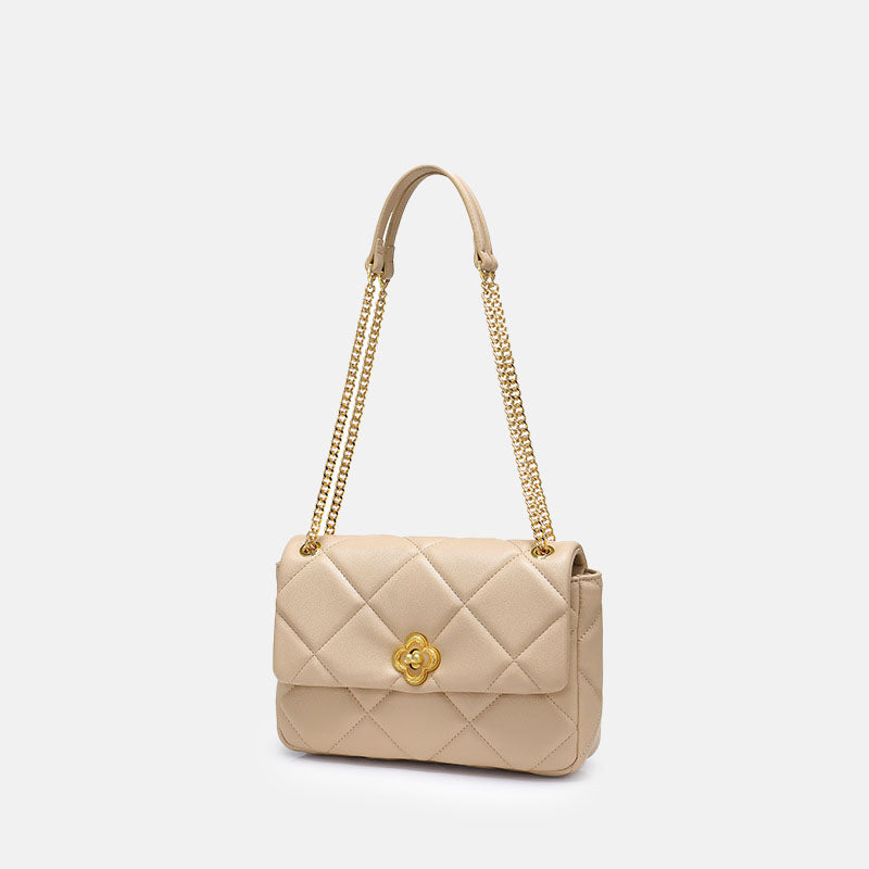 Women’s PU Material Carved Buckle Quilted Crossbody Shoulder Chain Bag image 9
