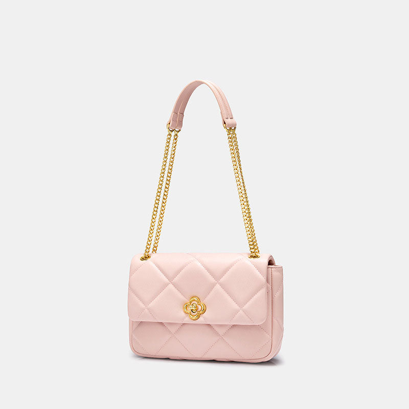Women’s PU Material Carved Buckle Quilted Crossbody Shoulder Chain Bag image 10