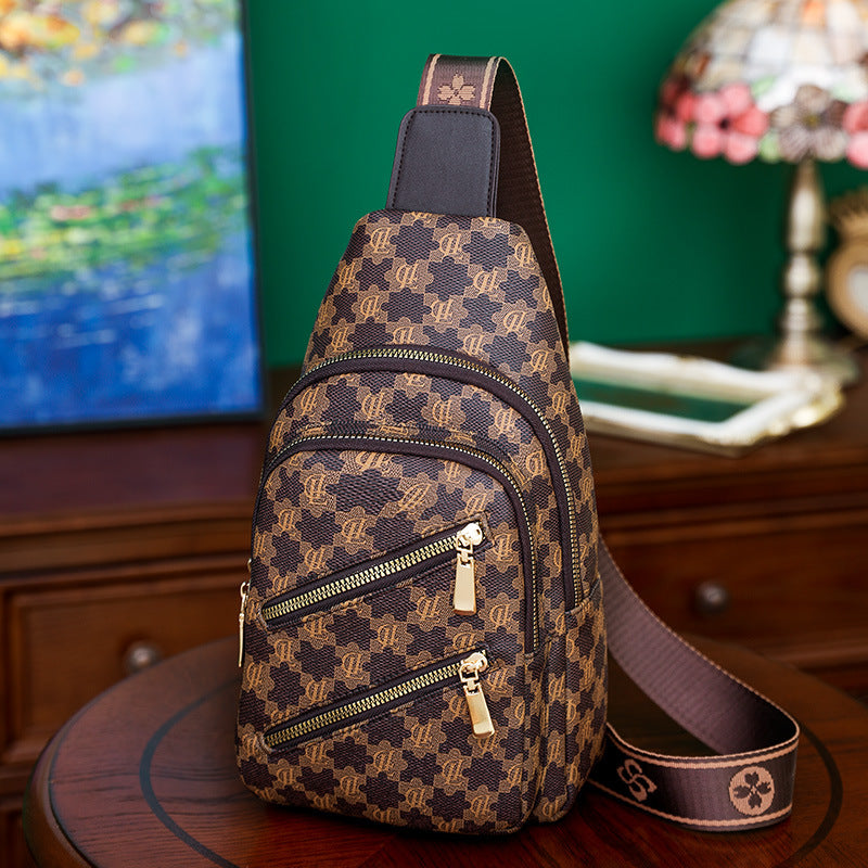 Women’s Puzzle Print Double Zipper Sling Bags image 3