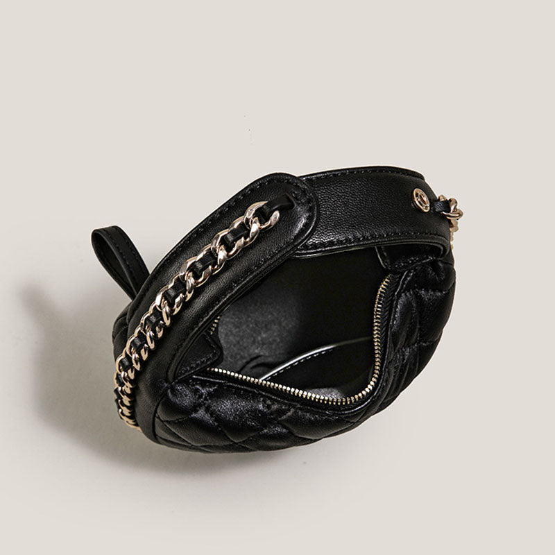 Women’s Quilted Genuine Leather Zipper Handbag In Vintage image 5