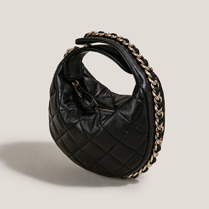Women’s Quilted Genuine Leather Zipper Handbag In Vintage image 2