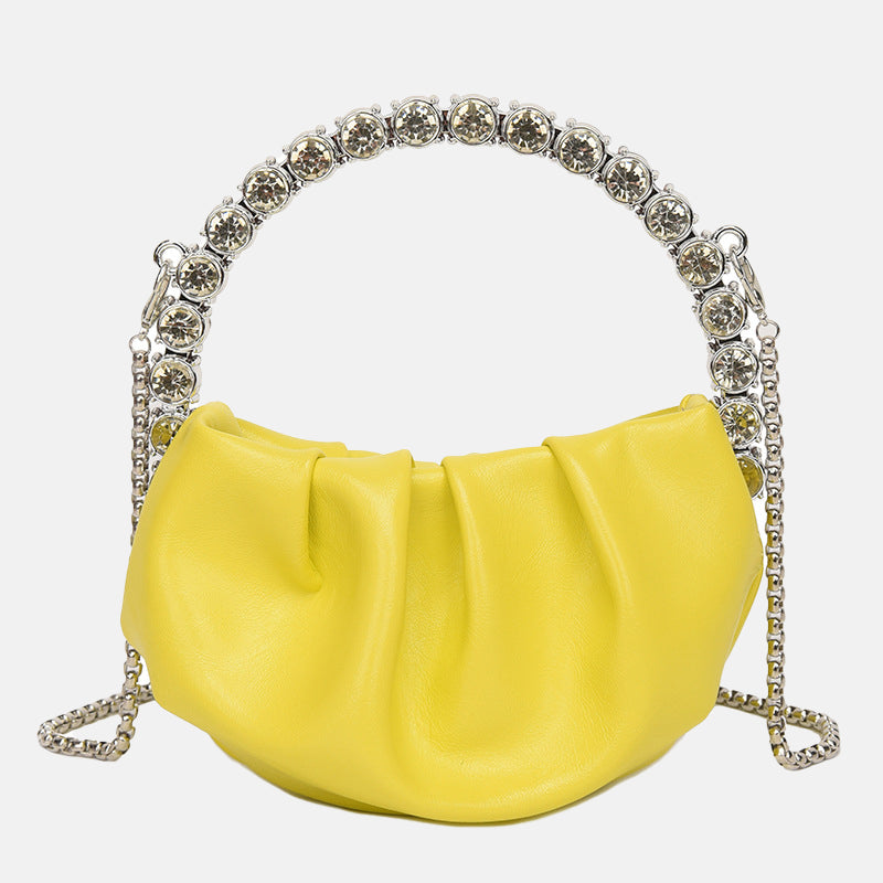 Women’s Rhinestone Handle Slouchy Mini Evening Clutch image 5