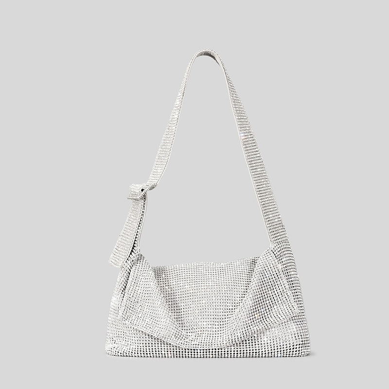Women’s Rhinestone Prom Shoulder Baguette Bag with Square Buckle image 7