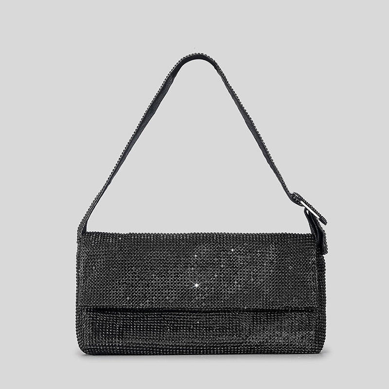 Women’s Rhinestone Prom Shoulder Baguette Bag with Square Buckle image 5