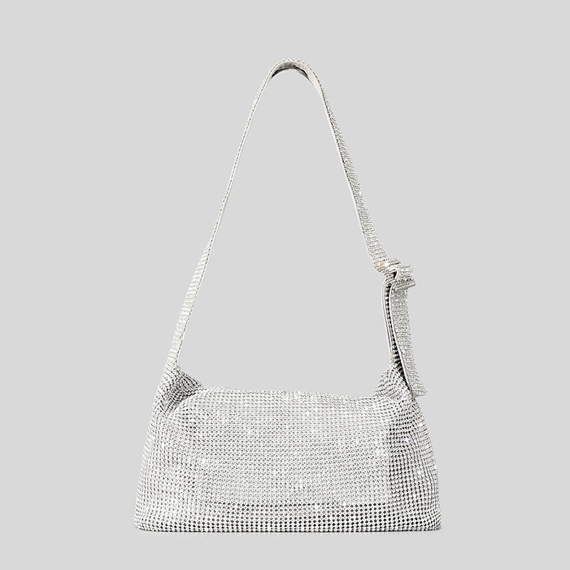 Women’s Rhinestone Prom Shoulder Baguette Bag with Square Buckle image 6