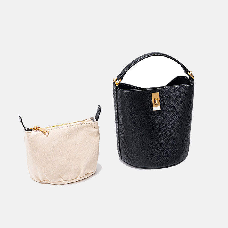 Women’s Small Bucket Bags in Full Grain Leather image 5