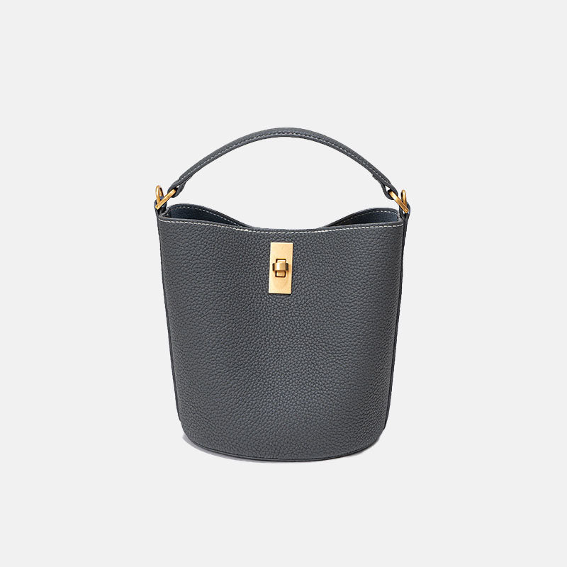 Women’s Small Bucket Bags in Full Grain Leather image 3