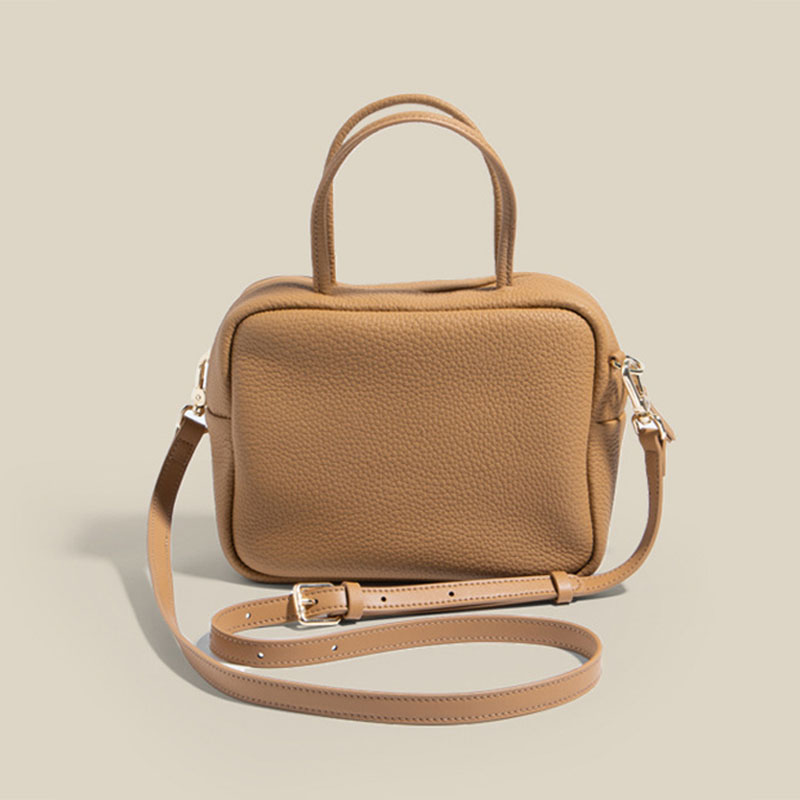 Women’s Small Genuine Leather Top Handle Crossbody Bag with Minimalist image