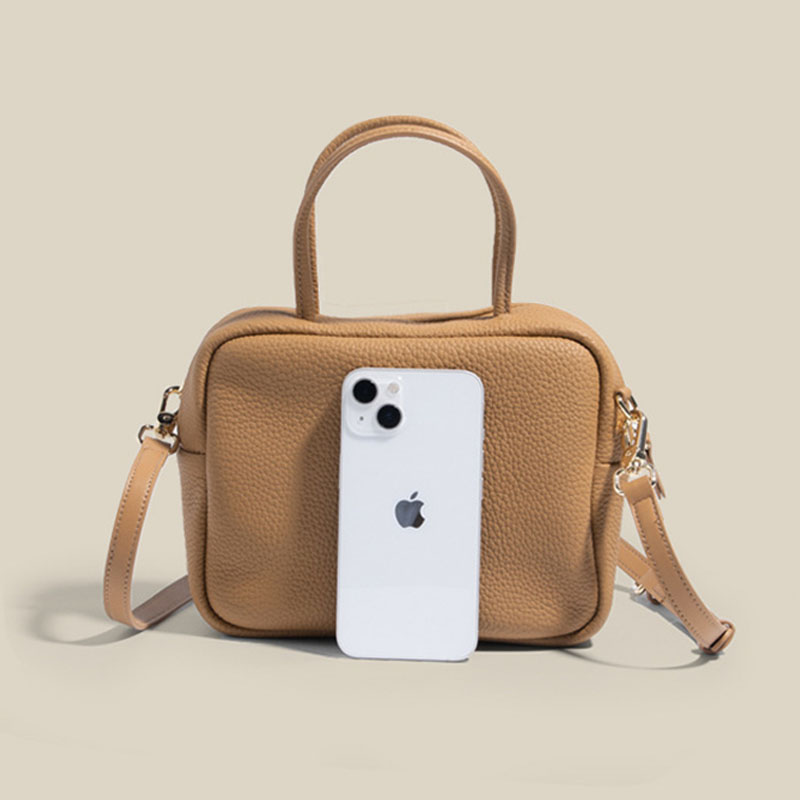 Women’s Small Genuine Leather Top Handle Crossbody Bag with Minimalist image 2