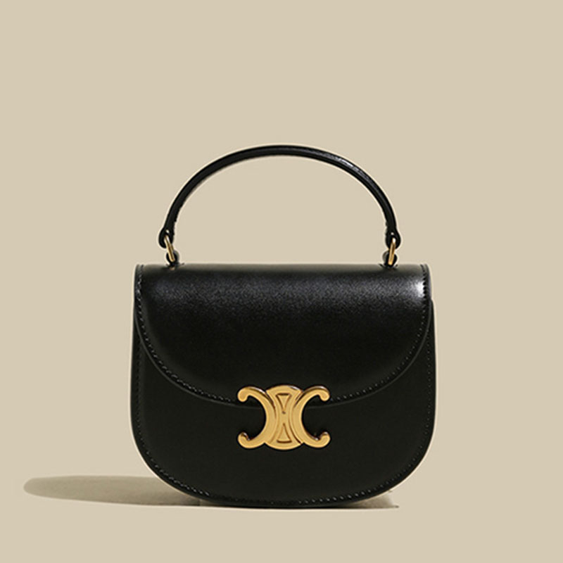 Women’s Small Leather Top Handle Saddle Bags with Shoulder Strap image 2