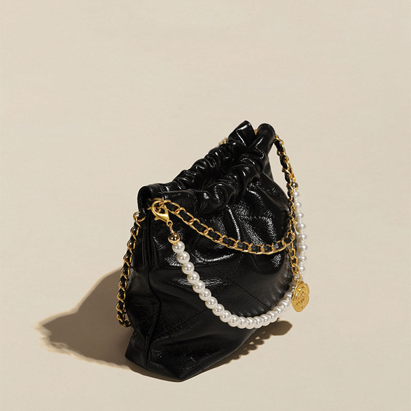 Women’s Small Quilted Leather Hobo Basket Bags image