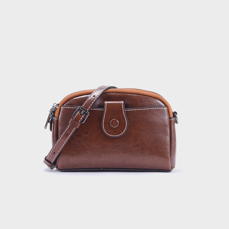 Women’s Small Vintage Leather Crossbody Shoulder Bag image 7